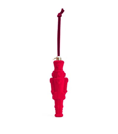 Harrods Velvet Nutcracker Tree Decoration In Red