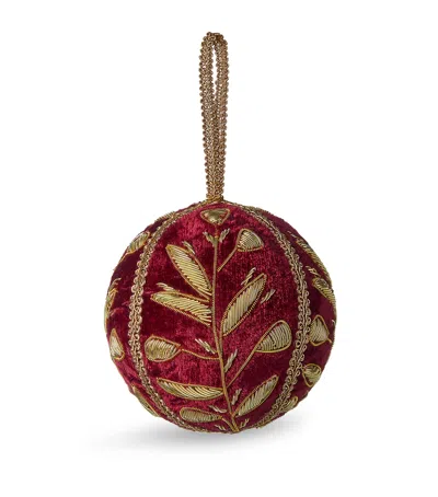Harrods Velvet Pear Vine Bauble In Purple