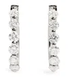 Harrods White Gold And Diamond Hoop Earrings In Metallic