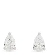 Harrods White Gold And Diamond Pear Stud Earrings In White