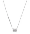 Harrods White Gold And Diamond Square Illusion Necklace In White