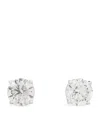 Harrods White Gold And Diamond Stud Earrings In White