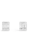 Harrods White Gold And Diamond Stud Earrings In White