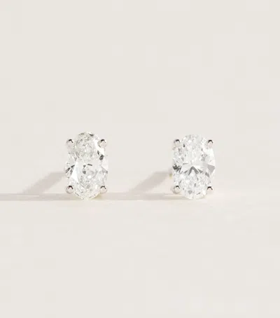 Harrods White Gold And Diamond Stud Earrings