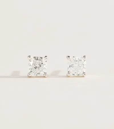Harrods White Gold And Diamond Stud Earrings