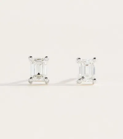Harrods White Gold And Diamond Stud Earrings