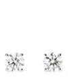 Harrods White Gold And Diamond Stud Earrings In Silver