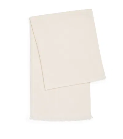 Harrods Wool Jacquard Scarf In Ivory