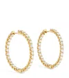 Harrods Yellow Gold And Diamond Hoop Earrings In Gold
