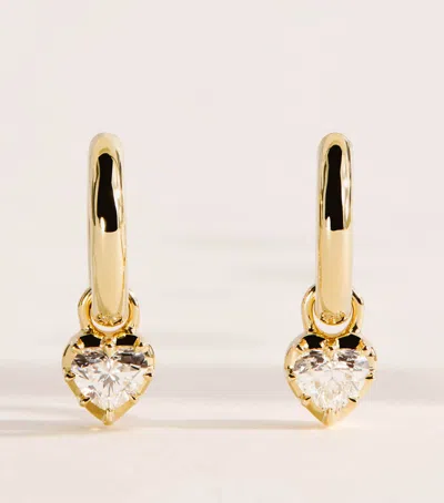 Harrods Yellow Gold And Diamond Hoop Earrings