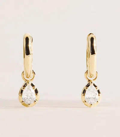 Harrods Yellow Gold And Diamond Hoop Earrings