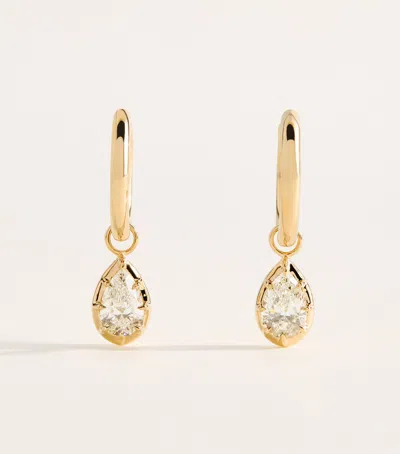 Harrods Yellow Gold And Diamond Hoop Earrings