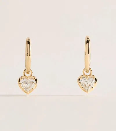 Harrods Yellow Gold And Diamond Hoop Earrings