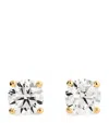 Harrods Yellow Gold And Diamond Stud Earrings In Gold