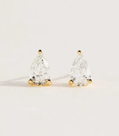 Harrods Yellow Gold And Diamond Stud Earrings