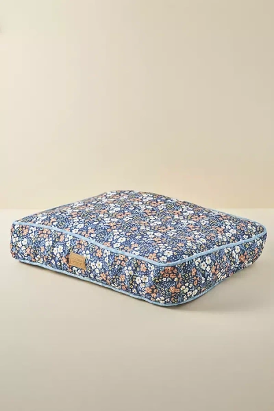 Harry Barker Calico Floral Rectangle Dog Bed In Blue