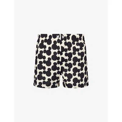 Harry Lambert X Disney X Disney Mens Multicolor Harry Lambert For Zara X Disney Mickey Mouse Graphic-print Cotton Boxer Sho