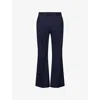 Harry Lambert X Disney X Disney Mens Navy Blue Harry Lambert For Zara X Disney Mid-rise Flared-leg Wool-blend Trousers In Blue