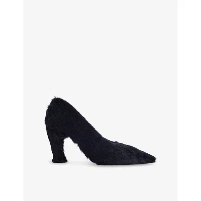 Harry Lambert X Disney X Disney Womens Black Harry Lambert For Zara X Disney Faux-fur Heels Eur 38/5 Uk