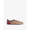 Harry Lambert X Disney X Disney Womens Brown Harry Lambert For Zara X Disney Panelled Leather Trainers Eur 40 / 7 Uk In Burgundy