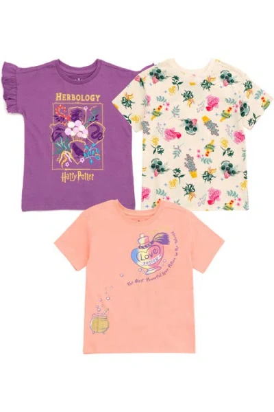 Harry Potter Kids'  3 Pack Logo T-shirt In Multi