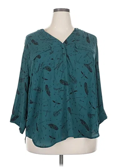Pre-owned Harry Potter 3/4 Sleeve Blouse In Teal