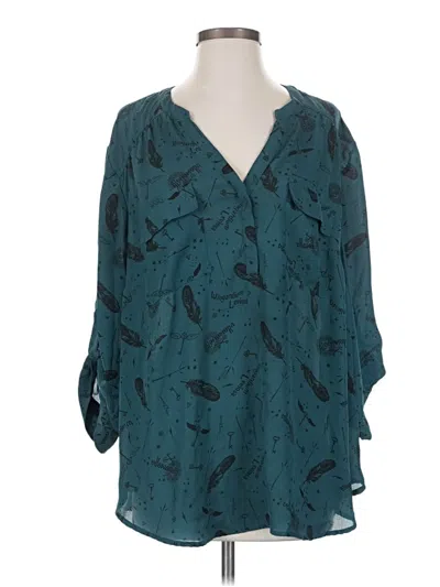 Pre-owned Harry Potter 3/4 Sleeve Blouse In Teal