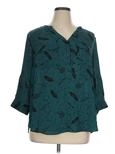 Pre-owned Harry Potter 3/4 Sleeve Blouse In Teal