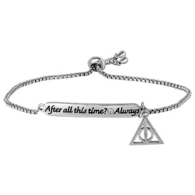 Harry Potter Kids'  Always Bracelet For Women With Deathly Hallows Charm In Metallic