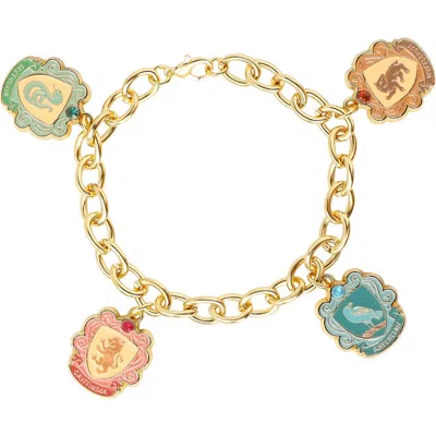Harry Potter Charm Bracelet Officially License, Hogwarts House Charms In Gold