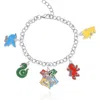 Harry Potter Charm Bracelet With 5 Hogwarts House Charms, 7"+1" In Metallic