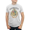 Harry Potter Distressed Collegiate Hogwarts Crest  Graphic T-shirt In White
