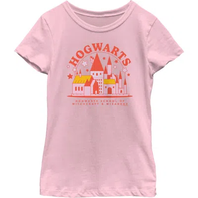 Harry Potter Kids' Girl's  Cute Starry Hogwarts  Graphic T-shirt In Pink