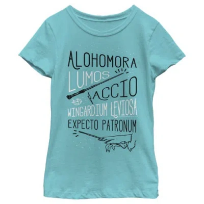 Harry Potter Kids' Girl's  List Of Spells  Graphic T-shirt In Blue