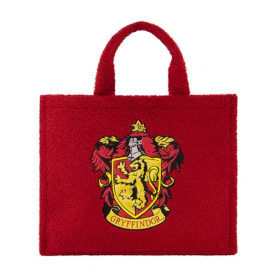 Harry Potter Gryffindor Crest Sherpa Travel Tote With Trolley Strap In Red