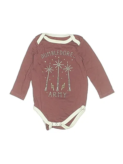 Pre-owned Harry Potter Babies' Long Sleeve Onesie In Burgundy