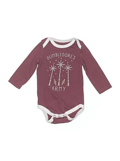 Pre-owned Harry Potter Babies' Long Sleeve Onesie In Burgundy