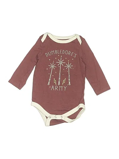 Pre-owned Harry Potter Babies' Long Sleeve Onesie In Burgundy