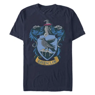 Harry Potter Ravenclaw Line Art Crest Short Sleeve Graphic T-shirt In Navy Blue Heather