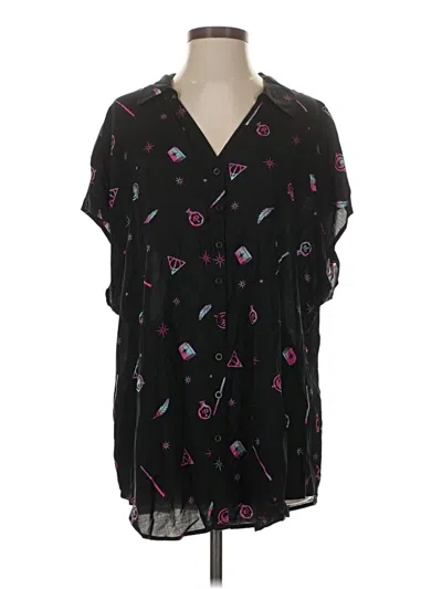 Pre-owned Harry Potter Short Sleeve Blouse In Black