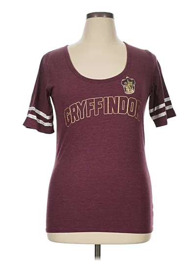 Pre-owned Harry Potter Short Sleeve Top Burgundy Scoop Neck Tops
