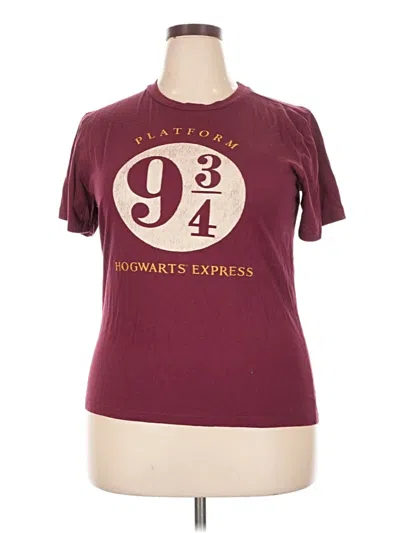 Pre-owned Harry Potter Short Sleeve T-shirt In Burgundy