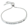 Harry Potter Snape's Silver Plated Love Always Bar Lariat Bracelet, 8.5" In Metallic