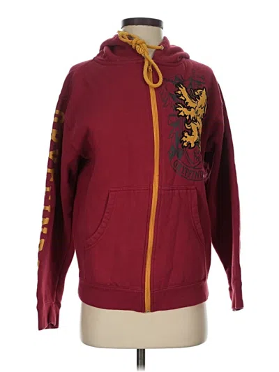 Pre-owned Harry Potter Zip Up Hoodie In Burgundy
