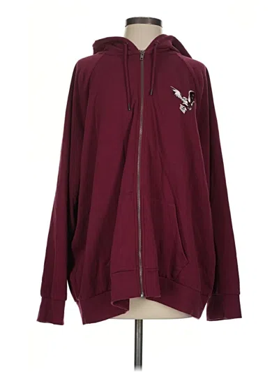Pre-owned Harry Potter Zip Up Hoodie In Burgundy