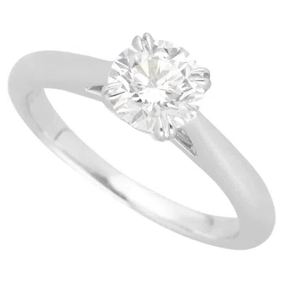 Pre-owned Harry Winston 0.70ct F Vs1 Round Brilliant Platinum Engagement Ring Us-3 3/4 In Multi