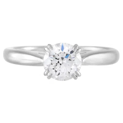 Pre-owned Harry Winston 0.71 Carat Round Diamond Solitaire Engagement Ring In Platinum In Multi
