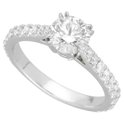 Pre-owned Harry Winston 0.75 Carat Diamond F-vvs2-3ex Platinum Brilliant Love Ring Us4 1/4 In Multi