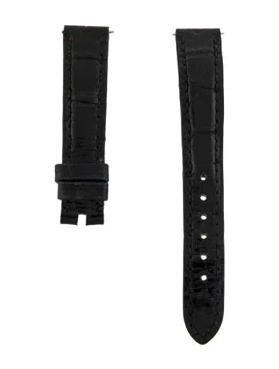 Pre-owned Harry Winston 13mm Watch Strap In Black