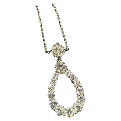 Pre-owned Harry Winston 15 Round Diamond Loop Platinum Necklace Medium In Multi